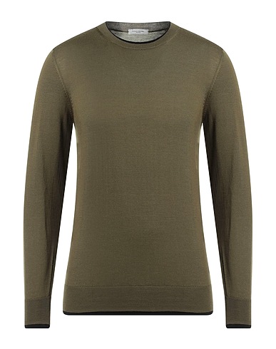 PAOLO PECORA Sweater Military green 100% Virgin Wool