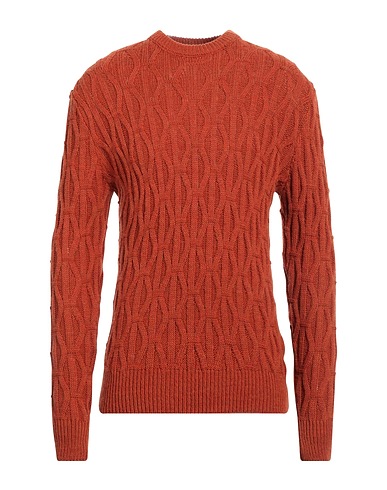 DANIELE ALESSANDRINI HOMME Jumper Rust 75% Acrylic, 10% Viscose, 10% Wool, 5% Alpaca wool