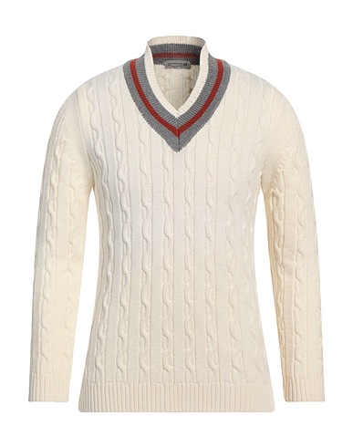 DANIELE ALESSANDRINI HOMME Sweater Off white 50% Wool, 50% Acrylic