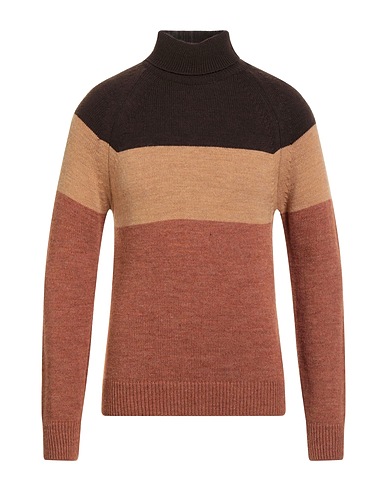 DANIELE ALESSANDRINI HOMME Turtleneck Dark brown 60% Wool, 30% Acrylic, 10% Alpaca wool