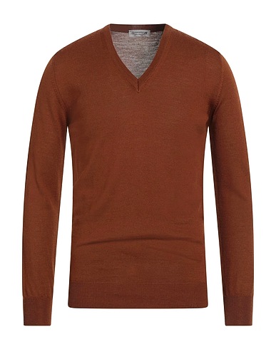 DANIELE ALESSANDRINI HOMME Pullover Marrone 50% Lana, 50% Acrilico