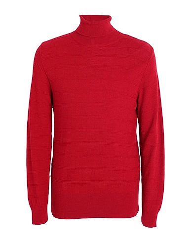 DANIELE ALESSANDRINI HOMME Turtleneck Red 60% Wool, 30% Acrylic, 10% Alpaca wool