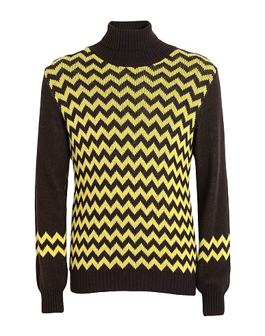 DANIELE ALESSANDRINI HOMME Turtleneck Yellow 75% Acrylic, 10% Wool, 10% Viscose, 5% Alpaca wool