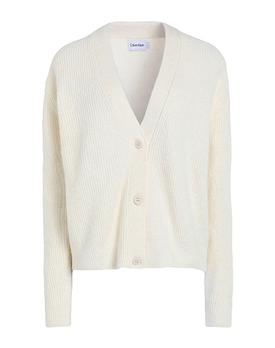 CALVIN KLEIN Cardigan Ivory 30% Polyamide, 22% Acrylic, 22% Alpaca wool, 22% Wool, 4% Elastane