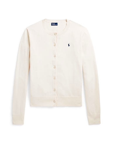 POLO RALPH LAUREN Cardigan COTTON-BLEND CARDIGAN
 Ivory 81% Cotton, 16% Nylon, 3% Elastane