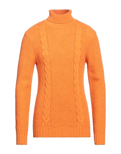 DANIELE ALESSANDRINI HOMME Polo neck Orange 60% Wool, 30% Acrylic, 10% Alpaca wool