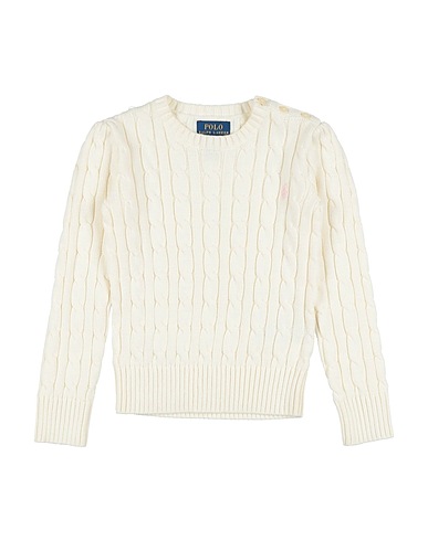 POLO RALPH LAUREN Pullover CABLE CN-SWEATER-PULLOVER
 Avorio 100% Cotone