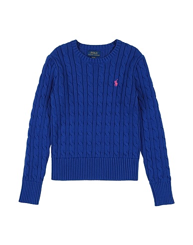 POLO RALPH LAUREN Jumper CABLE CN-SWEATER-PULLOVER Bright blue 100% Cotton