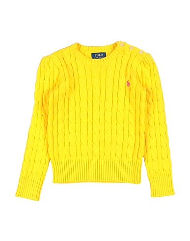 POLO RALPH LAUREN Sweater CABLE CN-SWEATER-PULLOVER Yellow 100% Cotton