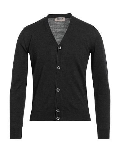 TSD12 Cardigan Charcoal 50% Merino Wool, 50% Acrylic