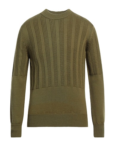 PAOLO PECORA Jumper Military green 100% Virgin Wool