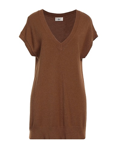 B.YU Short dress Brown 56% Viscose, 28% Polyester, 16% Polyamide