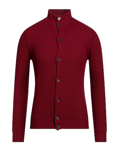FERRANTE Cardigan Burgundy 100% Merino Wool