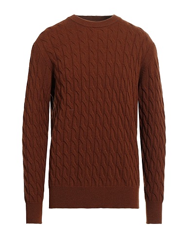 +39 MASQ Pullover Marrone 100% Lana