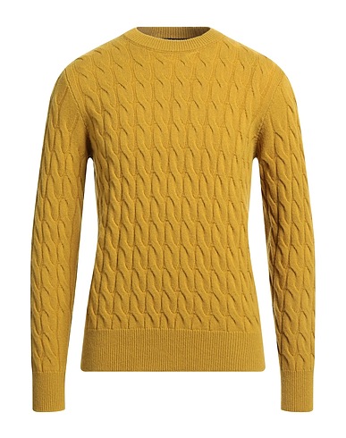 +39 MASQ Pullover Giallo ocra 100% Lana