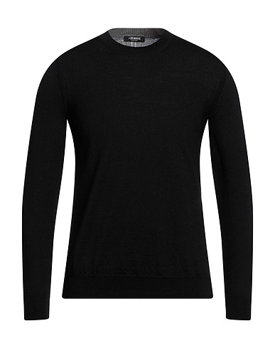 +39 MASQ Pullover Schwarz 100% Merinowolle
