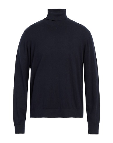 ARMANI EXCHANGE Polo neck Navy blue 78% Cotton, 15% Polyamide, 4% Cashmere, 3% Elastane