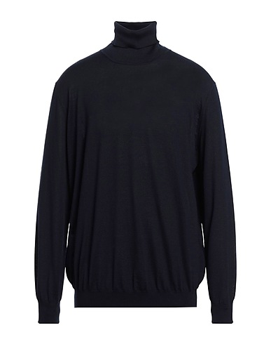 SIMON GRAY. Jumper with zip Midnight blue 100% Merino Wool