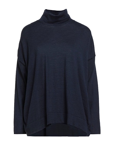 FABIANA FILIPPI Polo neck Navy blue 100% Virgin Wool, Ecobrass