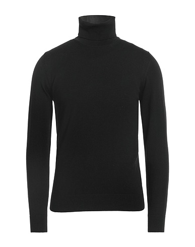 ALPHA STUDIO Polo neck Black 100% Merino Wool
