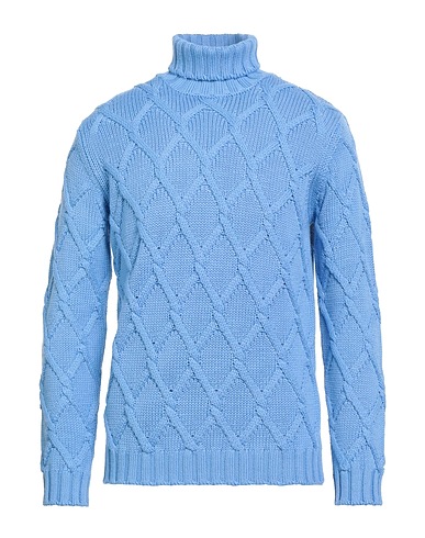 FILIPPO DE LAURENTIIS Polo neck Light blue 100% Virgin Wool