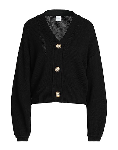 8 by YOOX Cardigan KNIT L/SLEEVE CARDIGAN Black 70% Recycled wool, 25% Recycled polyamide, 5% Other Fibres