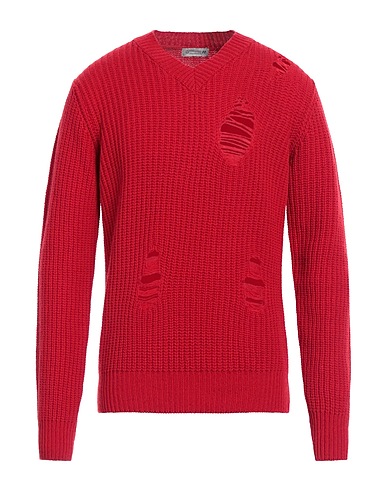 DANIELE ALESSANDRINI HOMME Red 80% Wool, 20% Polyamide