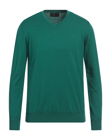 LIU •JO MAN Sweater Emerald green 40% Cotton, 35% Polyester, 25% Wool