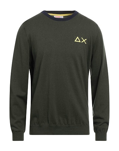 SUN 68 Jumper Military green 50% Merino Wool, 50% Cotton