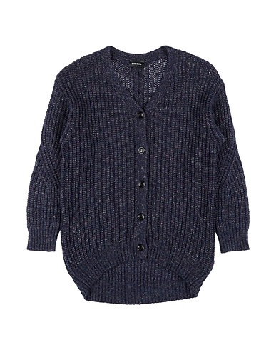 DIESEL Cardigan Midnight blue 30% Wool, 29% Nylon, 18% Acrylic, 15% Polyester, 8% Metallic fiber
