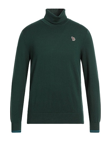 PS PAUL SMITH Polo neck Dark green 60% Cotton, 30% Nylon, 10% Merino Wool