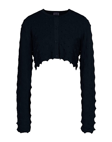 8 by YOOX Cardigan VISCOSE BLEND 3D EFFECT KNITTED CARDIGAN
 Black 72% Viscose, 28% Recycled Polystyrene