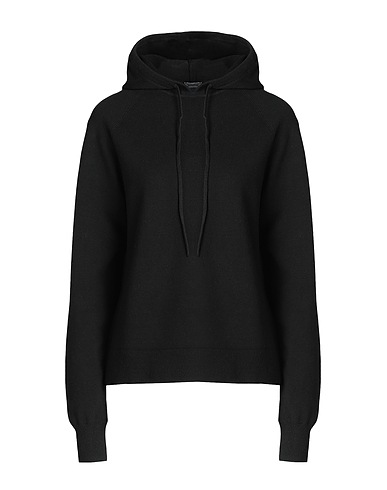 8 by YOOX Jumper KNIT HOODIE
 Black 88% Organic cotton, 12% Recycled polyamide