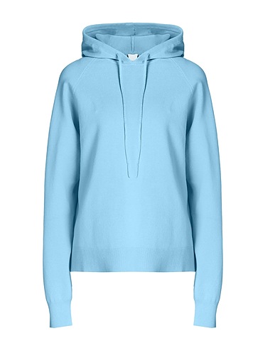 8 by YOOX Sweater KNIT HOODIE
 Light blue 88% Organic cotton, 12% Recycled polyamide
