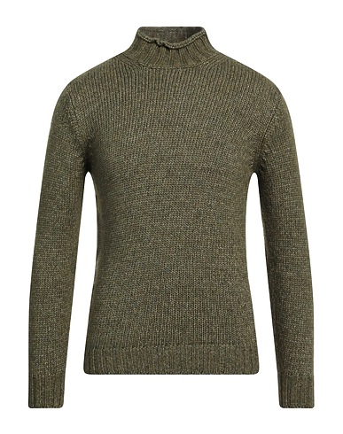 KANGRA Polo neck Military green 44% Cotton, 23% Acrylic, 23% Wool, 10% Alpaca wool