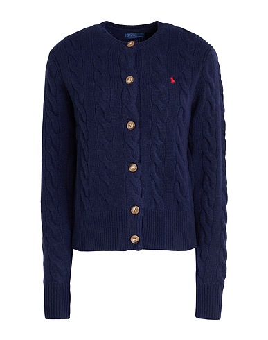 POLO RALPH LAUREN Cardigan CABLE-KNIT WOOL-CASHMERE CARDIGAN
 Navy 80% Wool, 20% Cashmere