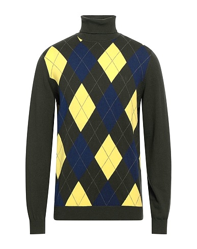 SUN 68 Polo neck Military green 50% Merino Wool, 50% Cotton