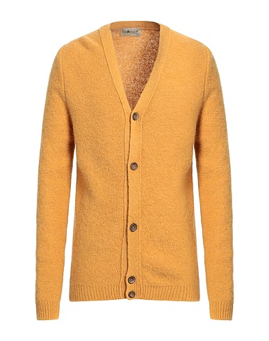 IRISH CRONE Cardigan Yellow 38% Polyacrylic, 34% Alpaca wool, 15% Polyamide, 13% Virgin Wool, Horn