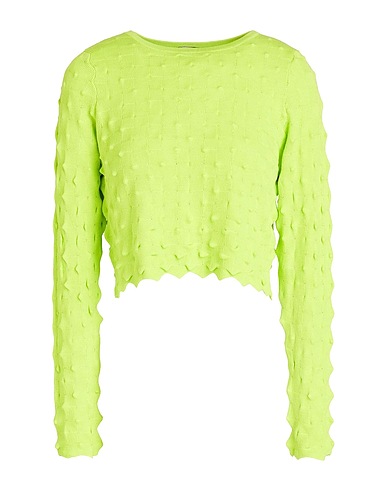 8 by YOOX Sweater VISCOSE BLEND 3D EFFECT KNITTED TOP
 Lime green 72% Viscose, 28% Recycled polyester