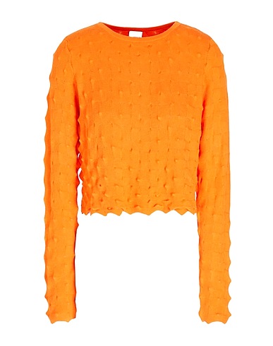 8 by YOOX Pullover VISCOSE BLEND 3D EFFECT KNITTED TOP
 Arancione 72% Viscosa, 28% Poliestere riciclato