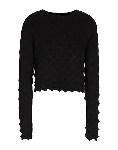 8 by YOOX Jumper VISCOSE BLEND 3D EFFECT KNITTED TOP
 Black 72% Viscose, 28% Recycled polyester