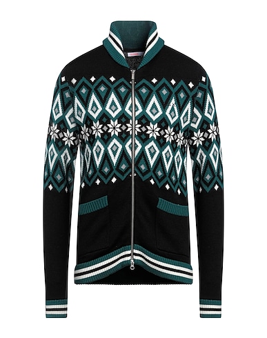 SUN 68 Jersey con cremallera VERDE PETROLIO 50% Lana Merina, 50% Acrílico