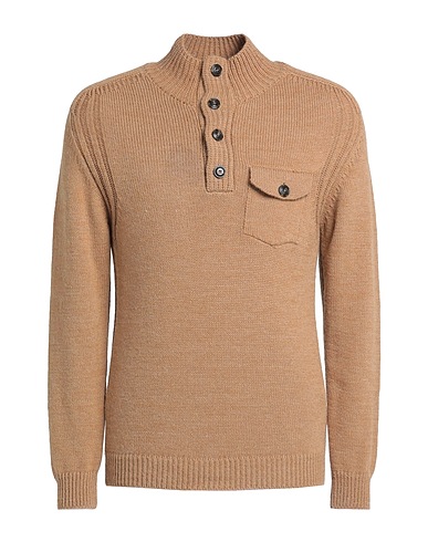 OFFICINA 36 Polo neck Camel 80% Lambswool, 20% Polyamide