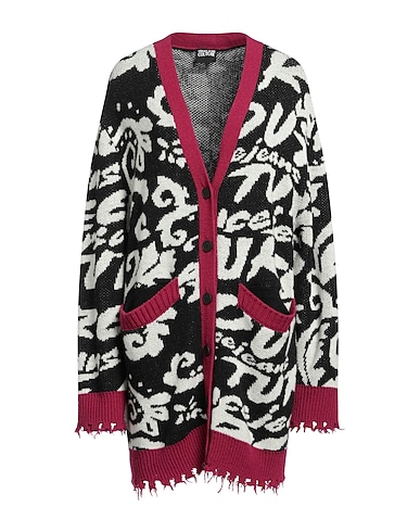 VERSACE JEANS COUTURE Cardigan Black 50% Acrylic, 50% Wool