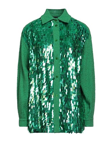 PINKO Shirts Green 54% Cotton, 26% Polyester, 20% Acrylic
