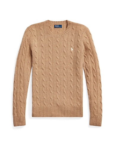 POLO RALPH LAUREN Sweater CABLE-KNIT WOOL-CASHMERE SWEATER
 Camel 80% Wool, 20% Cashmere