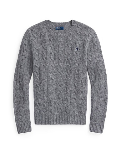 POLO RALPH LAUREN Sweater CABLE-KNIT WOOL-CASHMERE SWEATER
 Grey 80% Wool, 20% Cashmere
