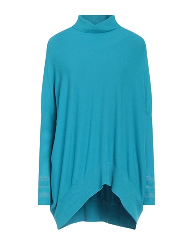 ELEONORA STASI Polo neck Turquoise 60% Viscose, 36% Recycled polyacrylic, 4% Polyester