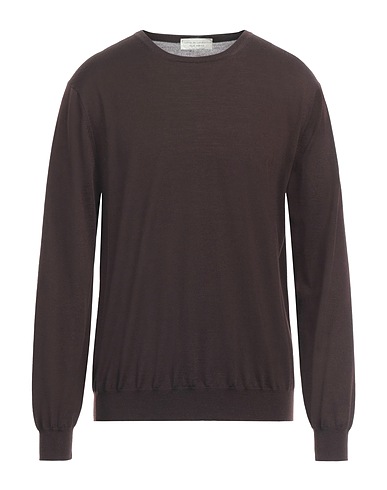 FILIPPO DE LAURENTIIS Pullover Dunkelbraun 100% Super 120s Wolle