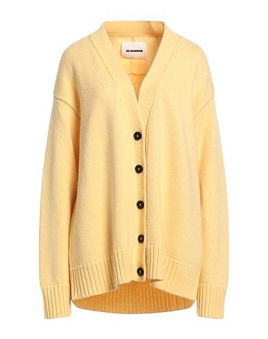 JIL SANDER Cardigan Pastel yellow 88% Cashmere, 10% Cotton, 2% Polyester